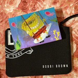 Bobbi Brown Black Pouch with Vibrant SpongeBob Design